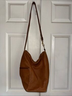 Carriage House Brown Leather Convertible Crossbody Satchel